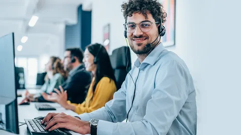Customer support representative helping with billing questions