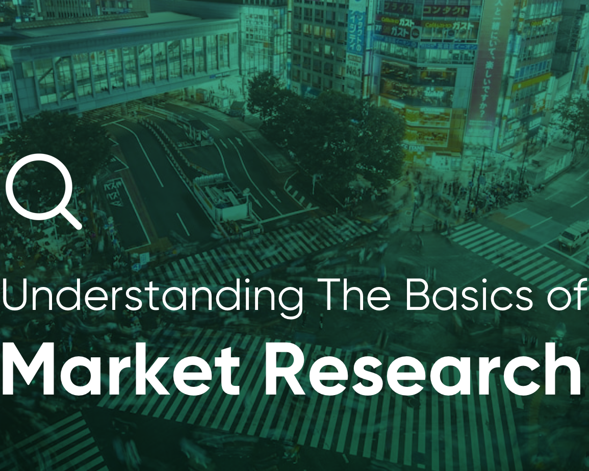 Understanding the Basics of Market Research – A green-tinted image showing a busy urban intersection with bold text explaining market research fundamentals.