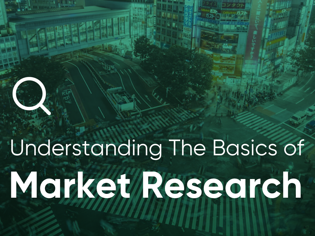 Understanding the Basics of Market Research – A green-tinted image showing a busy urban intersection with bold text explaining market research fundamentals.