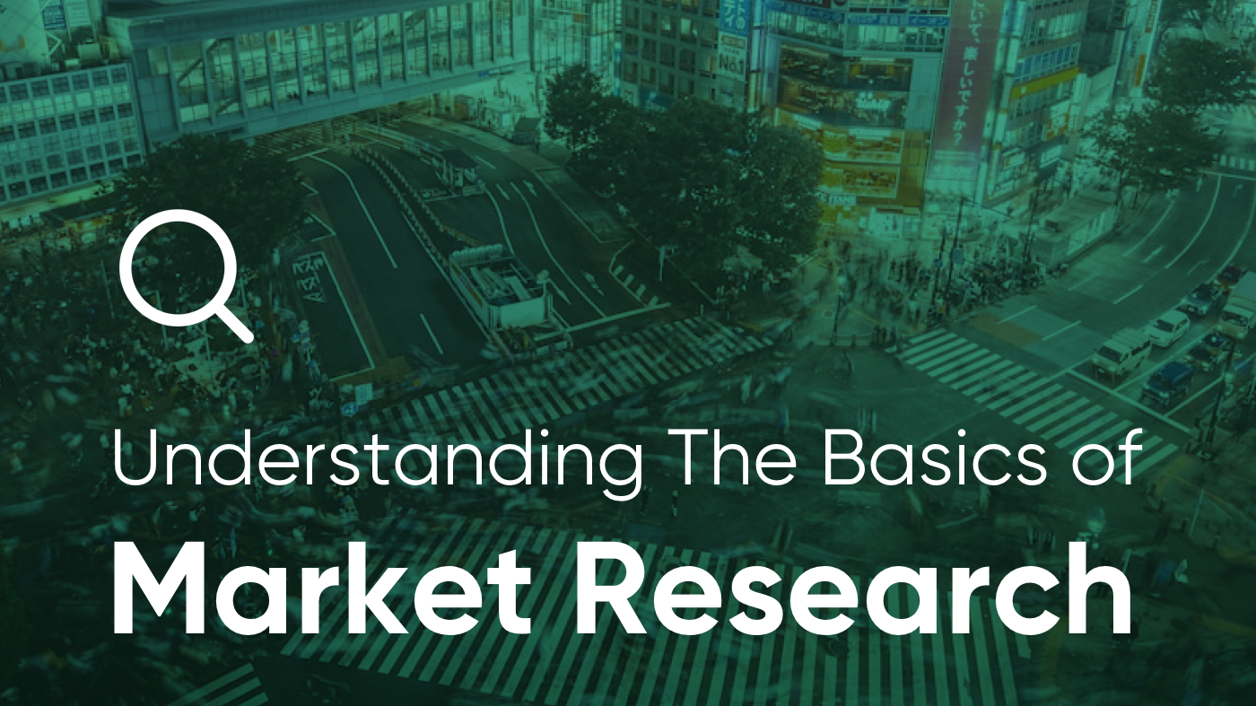 Understanding the Basics of Market Research – A green-tinted image showing a busy urban intersection with bold text explaining market research fundamentals.