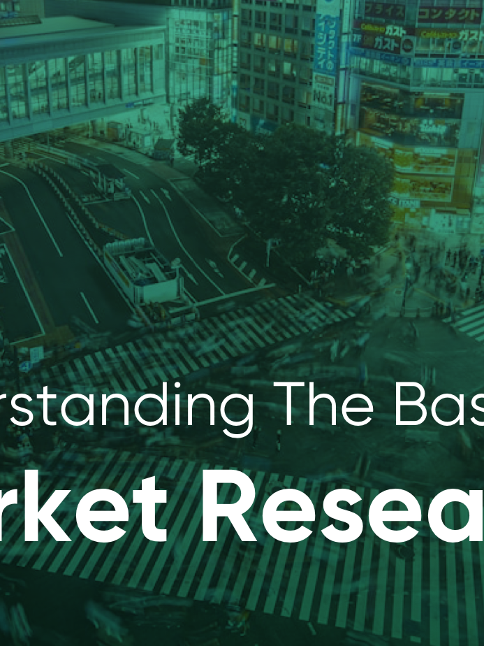 Understanding the Basics of Market Research – A green-tinted image showing a busy urban intersection with bold text explaining market research fundamentals.