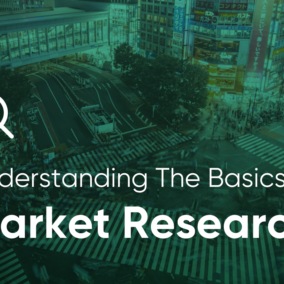 Understanding the Basics of Market Research – A green-tinted image showing a busy urban intersection with bold text explaining market research fundamentals.